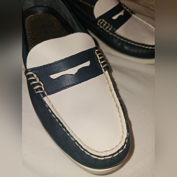 Women's Sperry Top-Sider Hayden Casual Loafers Blue and White Leather - Picture 7 of 8